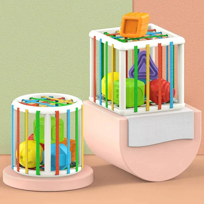 Blocs de forme colorés Tri Game bébé Montessori Toy Learning Games éducatifs pour enfants 6-12 mois Nesting Stacking Toys 240420