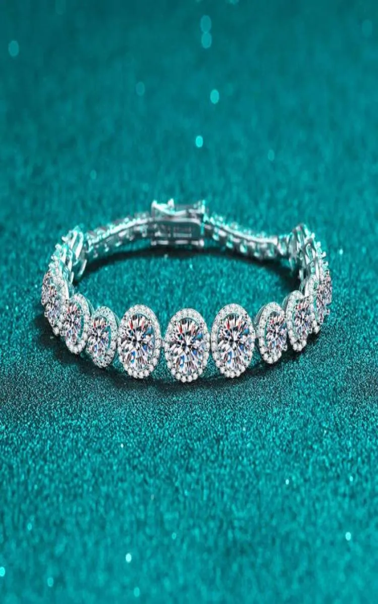 Лаборатория создано алмазное теннисный браслет S925 SilverVvs1 Ювелирные подарки для женщин -девушек 10CTTW Gemstone Moissanite Chain Bracelets6842910