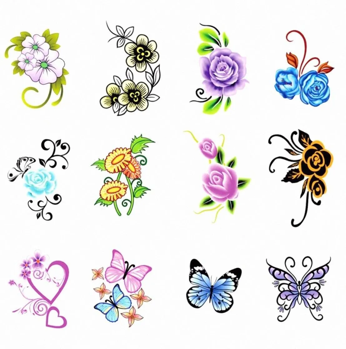 YZWLE 1 plaat wateroverdracht nagel kunststicker bloemen vlinder ontwerp nagels wraps stickertips benodigdheden sticker 7os04212165