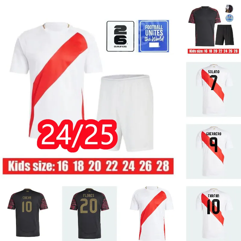 Peru Copa America Soccer Jerseys Home Away 24 25 Copa America Football Shirt 2025 Drużyna narodowa Pineau Cuevas Solano Pizarro Cubillas Abram Aquino Guerrero