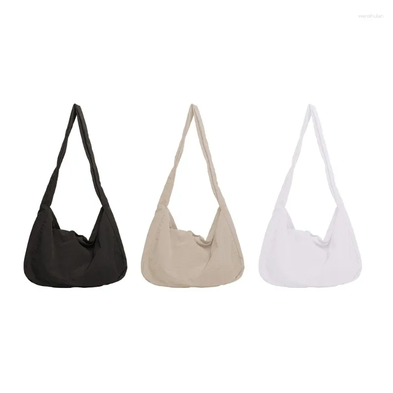 Sacchetti da sera borse hobola semplice modalità casual crossbody solido colore in nylon spalla coreana in stile coreano da viaggio per donna ragazza