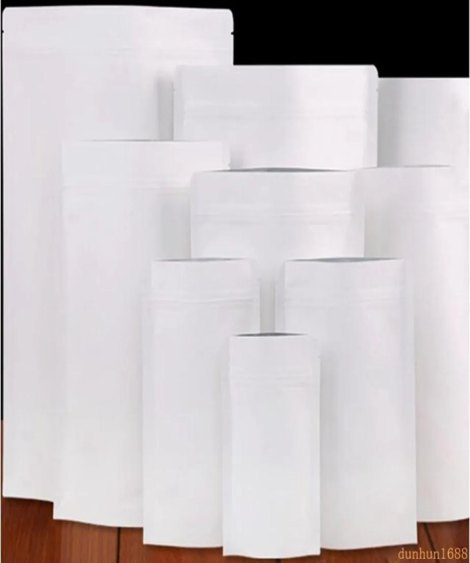 500pcslot Kraft Kraft Paper Mylar Doypack Bag Packing Bolsas Bolsas de bocadillo de pie Packaging Aluminio Bag1532693