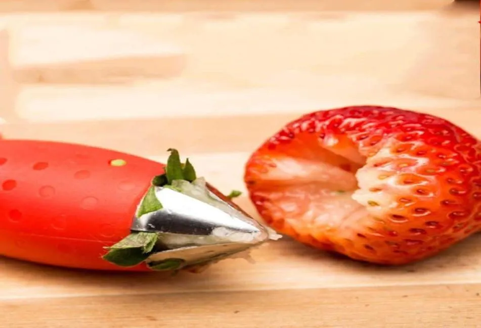 Küchenwerkzeuge Erdbeerschale -Messer Edelstahl Gerät Tomatenblatt Picking Core Home Praktisch rot umweltfreundlich 5565612