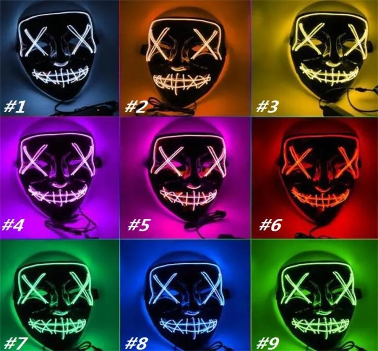 Home Halloween Masks Led Glowing Mask The Purge Election Year Great Festival Cosplay Cosplay Costume Supplies Funny Party Masked 51076568436