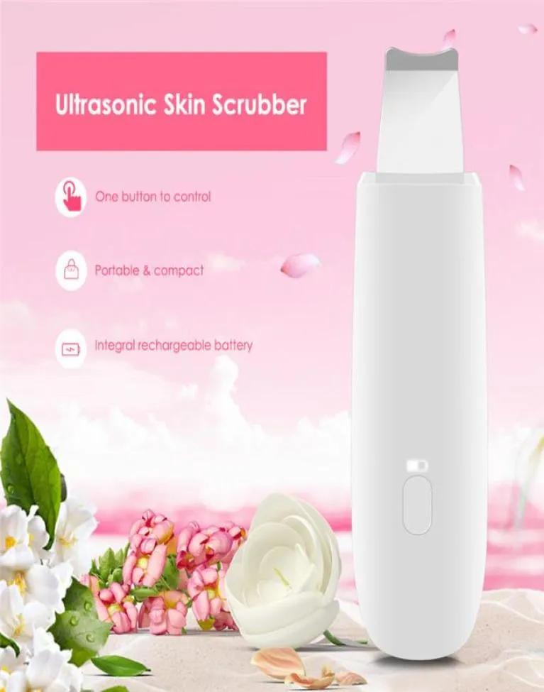 Rechargeable Ultrasonic Skin Scurporber Fasial Pore Nettoyer Vibration Vibration Acné Noothead Remover Face Levage Whitening Too4115509