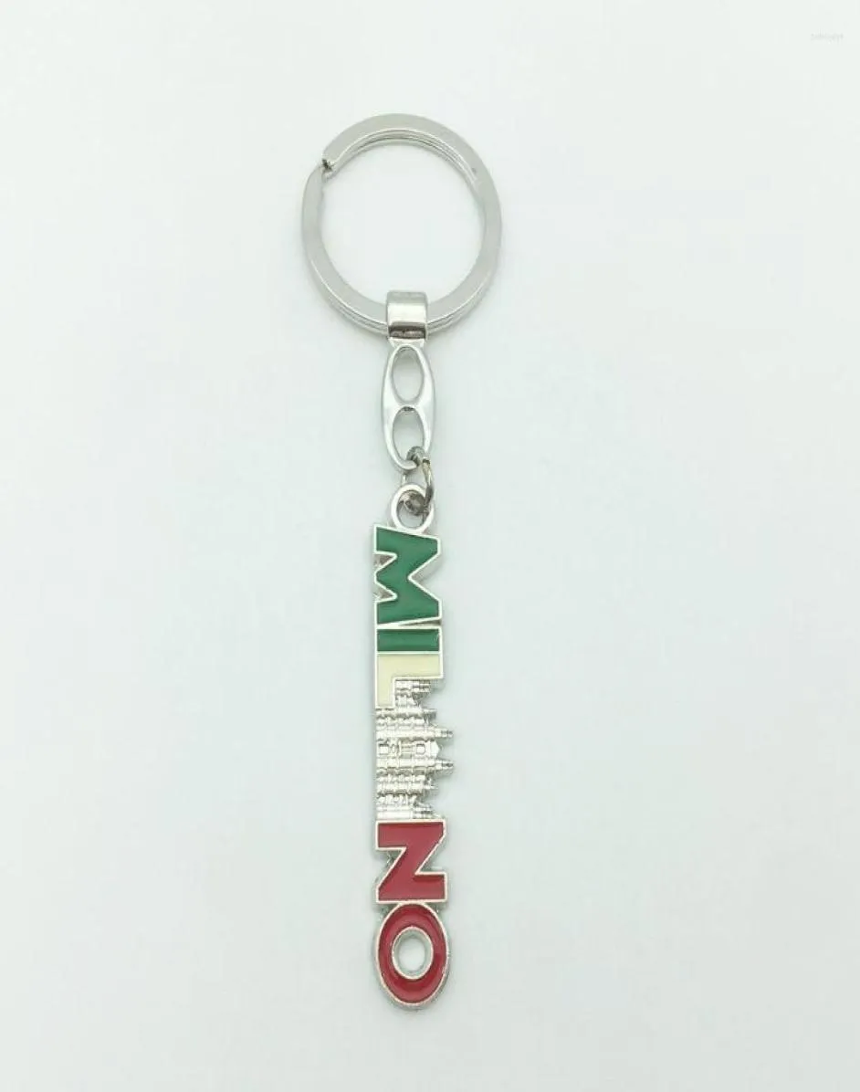Keychains Fashion Tourist Souvenir Metal Bag Decoratie Geschenk Key Chains Alloy Milano Letters Keyring Fancy Keychain Premium9224919