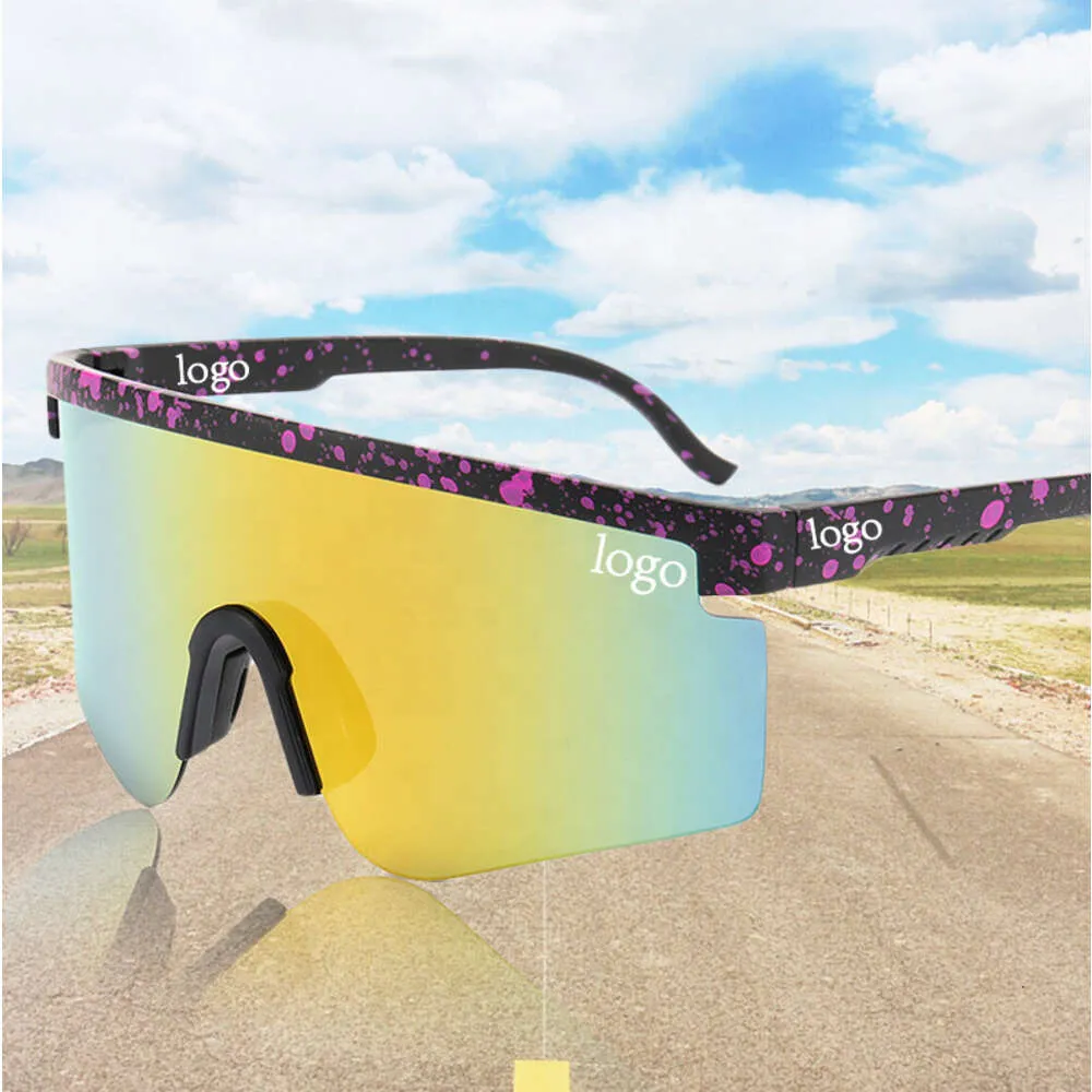 Al por mayor lente barata de una pieza de ciclismo de ciclismo VIPER VIPER Gafas de sol en marco negro Sports Sports Eyewear for Men Women Unisex