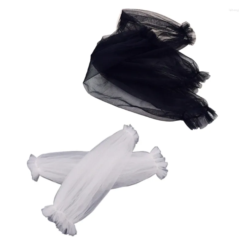 Knieschänder Hochzeit abnehmbare elastische Ärmel weiß schwarz abnehmbar, lang handgefertigte Brautarmabdeckung Zubehör Dropship