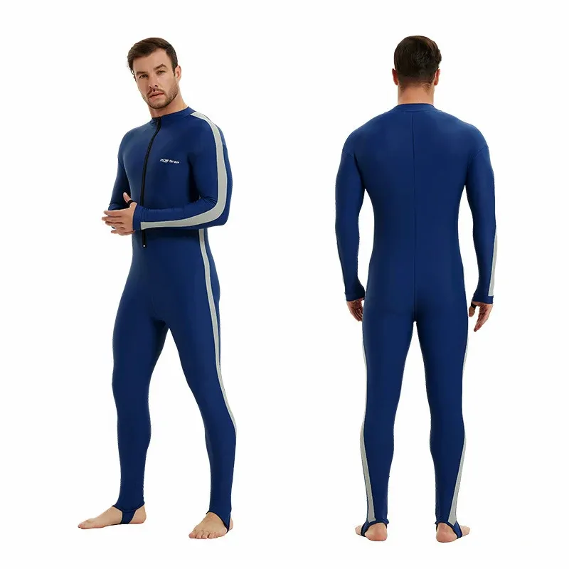 Man långärmad herrar simning dykdräkt smält baddräkt män spearfishing wetsuit kvinnlig surfing rashguard 240416