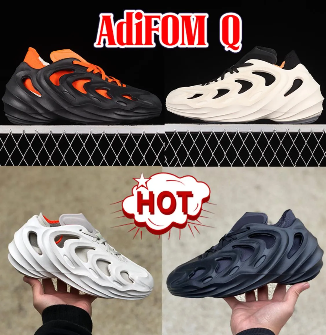 Designer Sandals Men Women Adifom Q Slide Sandalo Bianco Orange Core Black Carbon Impact Halo Blue Alluminio Slide Slide Scarpe Me9748220