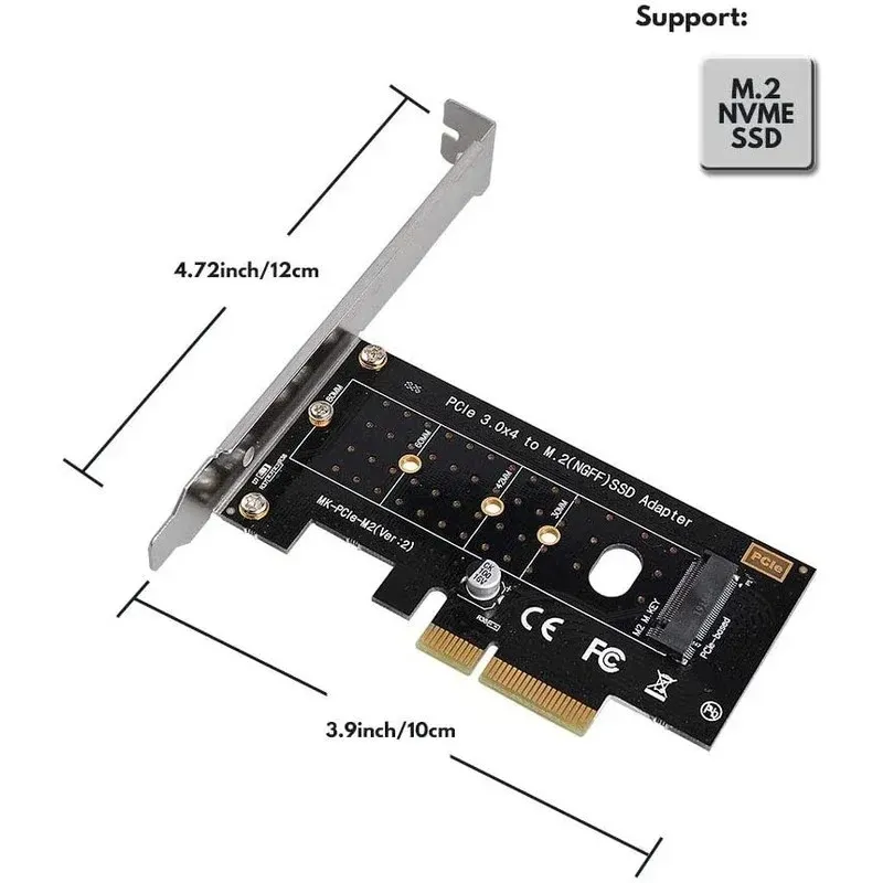 NGFF M.2 NVME SSD do PCI Express PCIE 3.0 x4 Karta rozszerzania kontrolera hosta M-Key Karta SSD SSD z niskoprofilowym wspornikiem