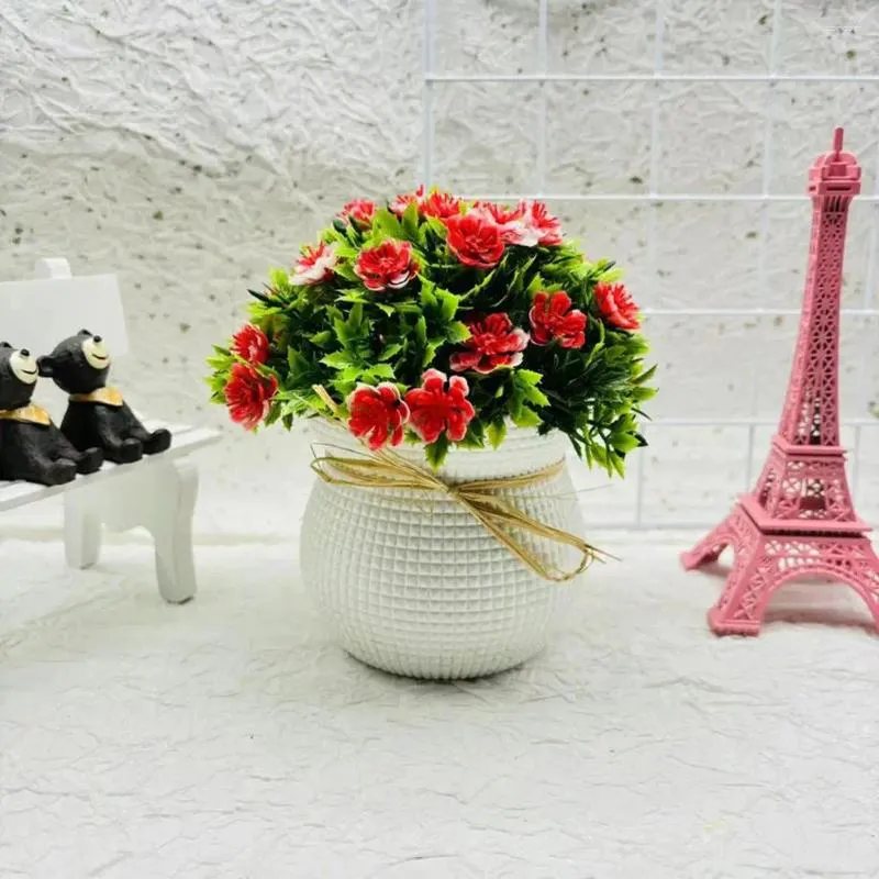 Декоративные цветы искусственные растения в горшках Реалистичные маленькие дикие хризантема Бонсай для домашнего украшения Живой подделка