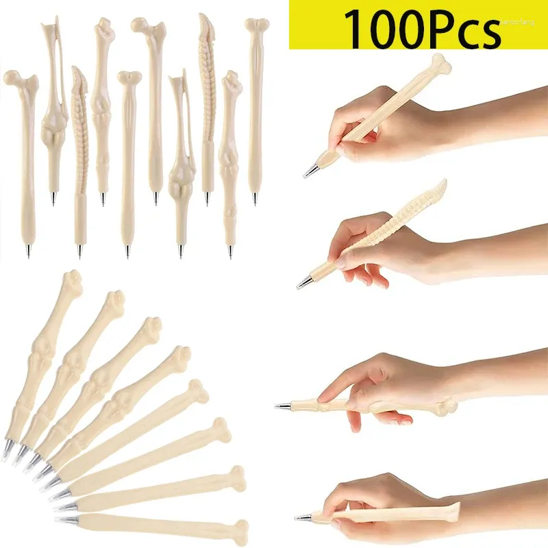 100pcs Ballpoint Pen Bone en forme de balle de balle Fourniture de bureau