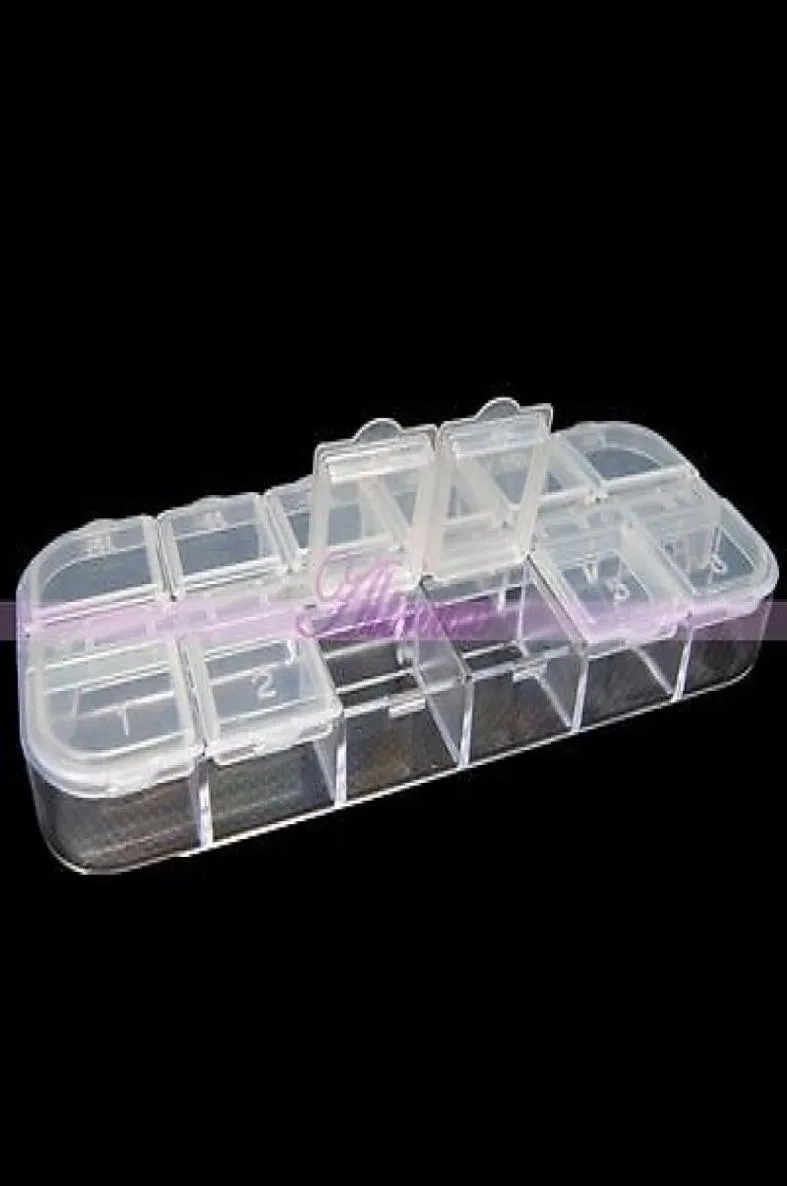 Wholetransparant Plastic 12 Mini Box Storage Sieraden Nagel Art Tips Poeder Tool Case8740446