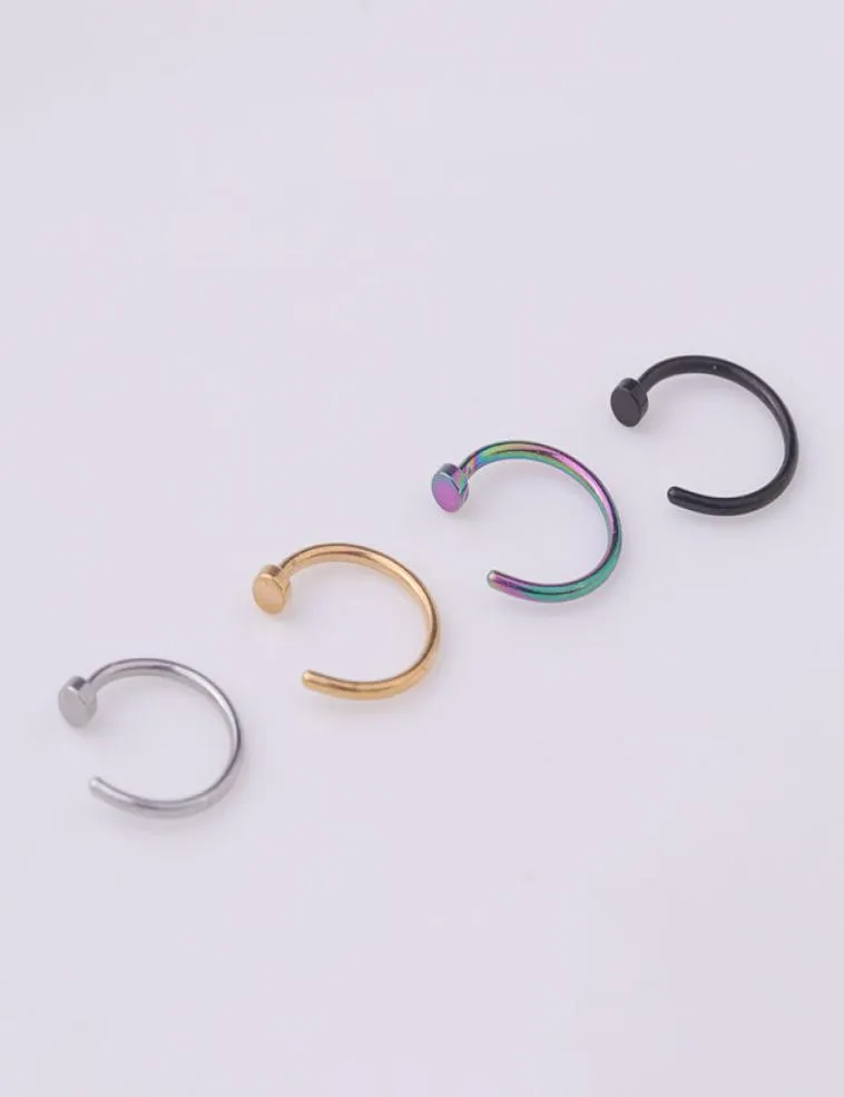 6810 mm Punk Edelstahl gefälschter Nasenring C Clip Lippenohrring Helix Rook Tragus Faux Septum Körper Piercing Jewelry2315938