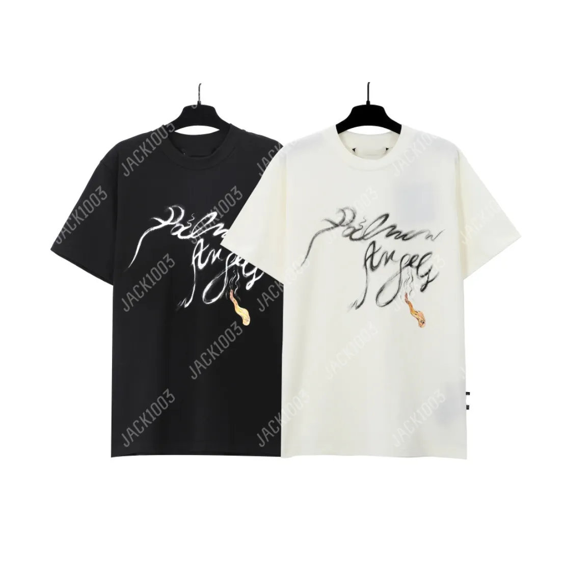 Palm Pa Tops Smoke Logo Summer Summer Loose Luxe Tees Unisex Casal T Cadeis Retro Streetwear Oversize T-Shirt Angels 2276 UJD