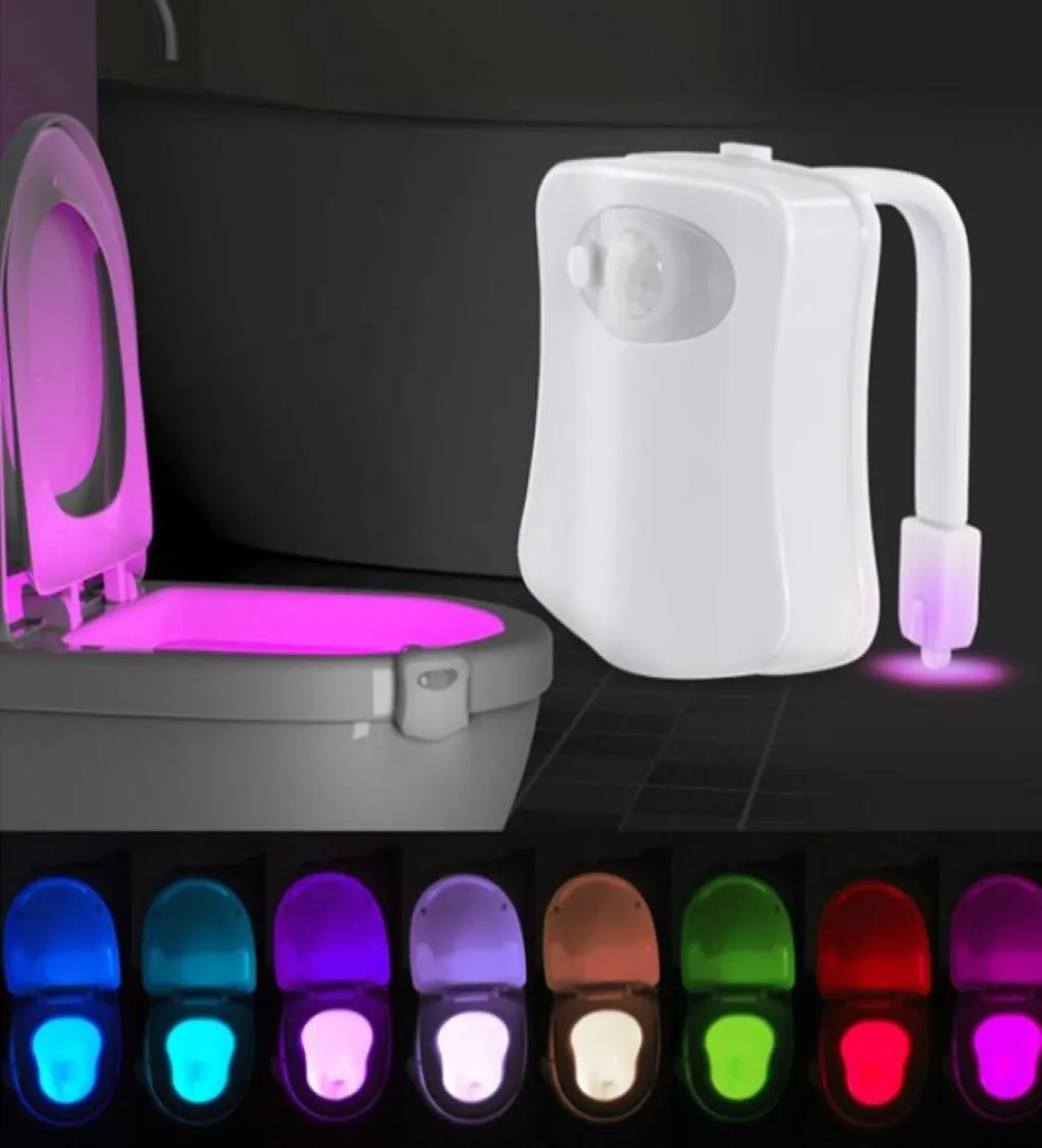 SMART Toalett Night Light LED -lampa Badrumsrörelse Aktiverad PIR Automatisk RGB Backlight för toaletter Bowl Lights9491459