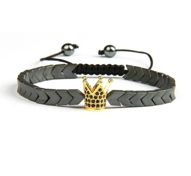 Bracelets Men Crown Crow