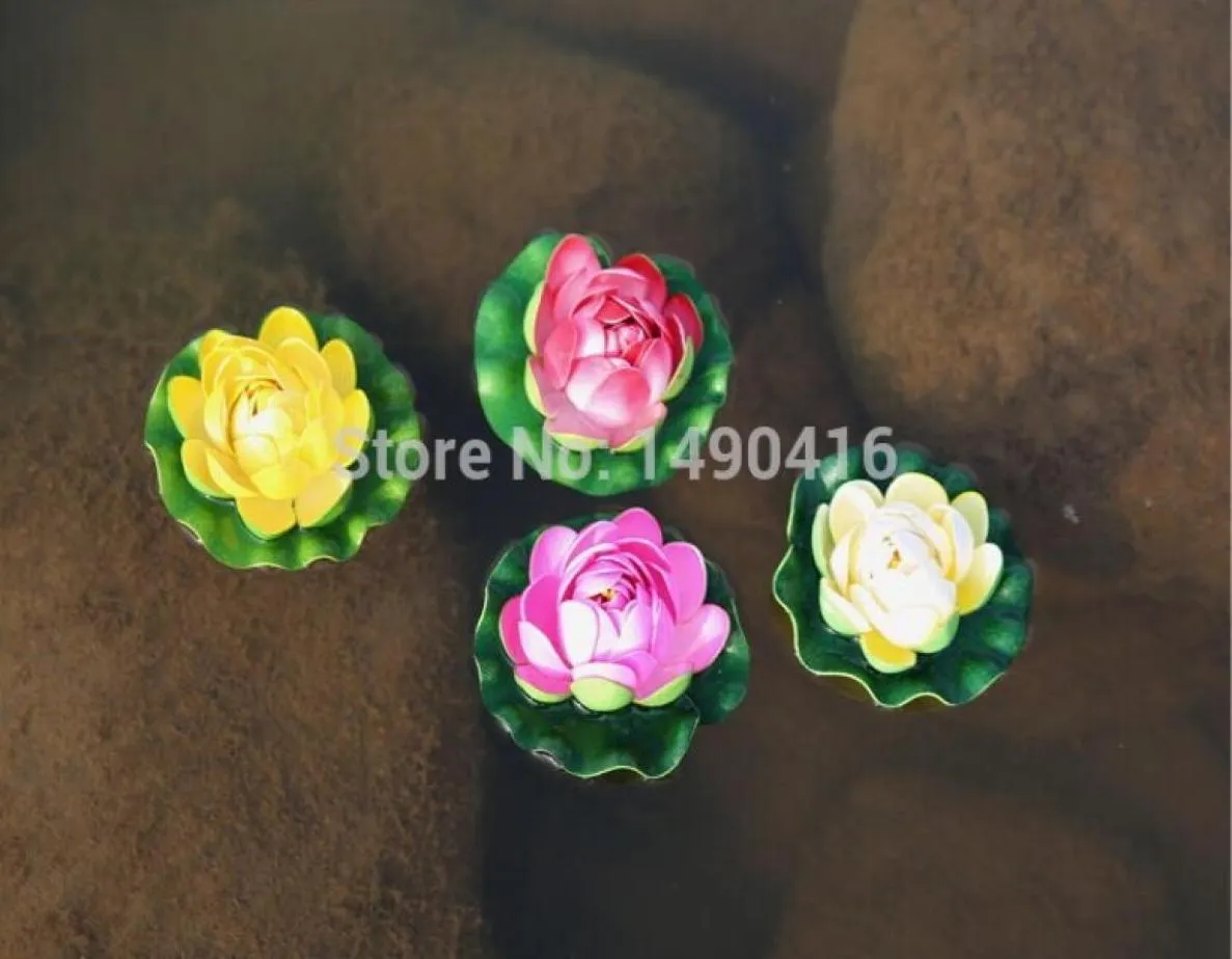 20pcs 10 cm piccoli fiori di loto artificiale Nulla acqua per la decorazione del matrimonio da giardino fiori fai -da -te per decorazione3594848