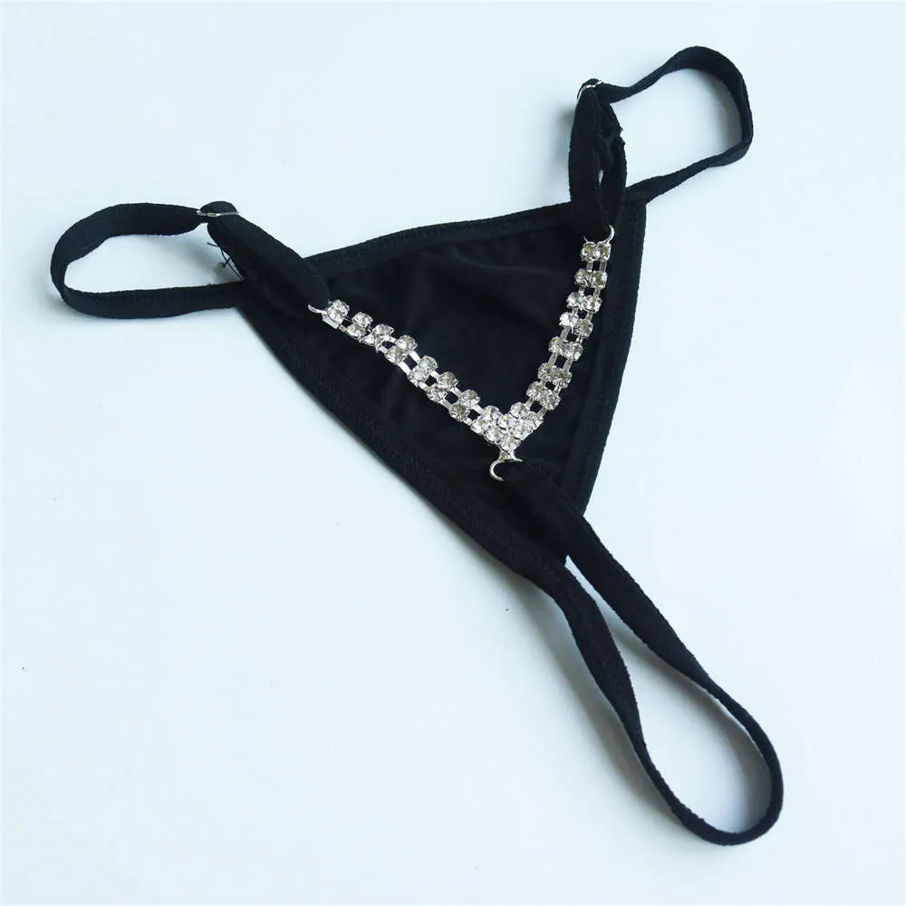 Kostuumaccessoires sexy glanzende zwarte riem verstelbare mode nachtclub feest kristallen bikini shorts taille keten juwelen accessoires