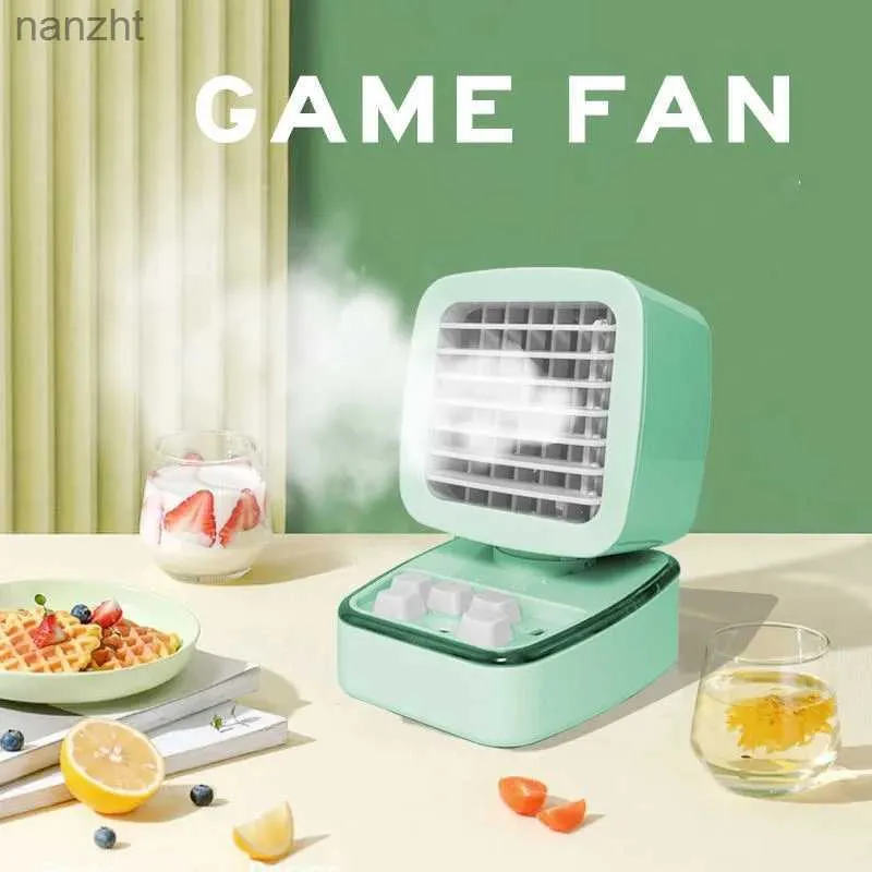 Electric Fans Portable water mist humidifier fan household outdoor spray fan electric fan cooling air conditioner humidifier night lightWX