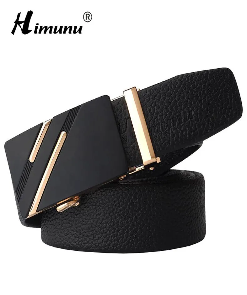 Himunu Fashion Cowhide Men Belt Belt Designer Cinture di lusso per uomo Fibbre in metallo Brand Belt Man Teenager ZJ041564485