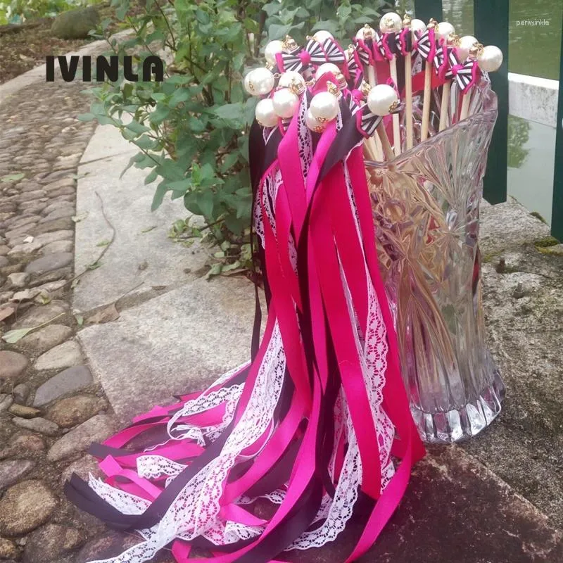 Decoração de festa estas fushia manchas de fita de fita de fita com pérolas