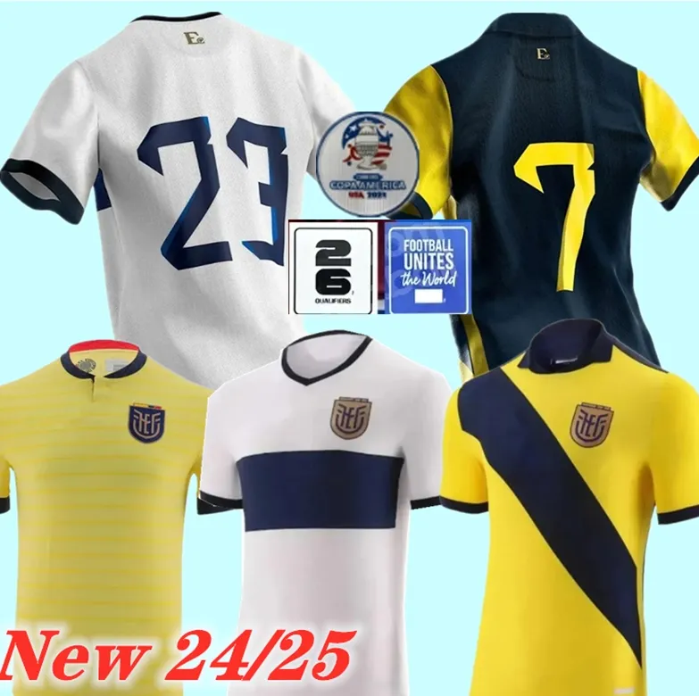 Ecuador 2024 Copa Soccer Jersey Home Ywlow Away Biue Pervis ESTUTUINAN 24 25 Gonzalo Plata Michael Estrada Shirce da calcio Thailandia Maillots De Foot