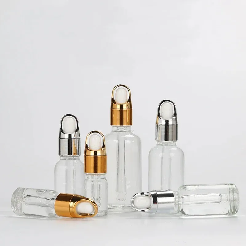 5 ml ~ 100 ml Essential Oil Droper Bottle Clear Brown Cosmetics Tom Bottle Essence Separate Bottle Glass Parfym Bottling 240418