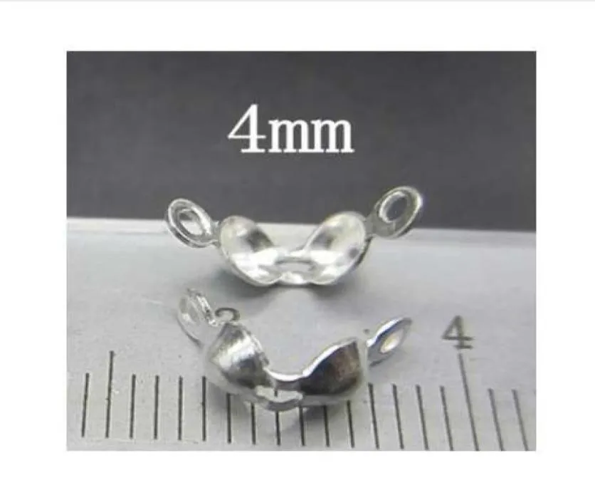 925 Silver end beads envelope wire clasps rope end buckle 3mm4mm DIY jewelry accessories Y01213784222
