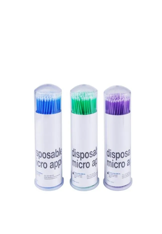 Hela engångs Mikrobrush Eyelash Extension Tools 3 Size S M L Individuella Lash Removing Tools och Dental Coated Sticks5960434