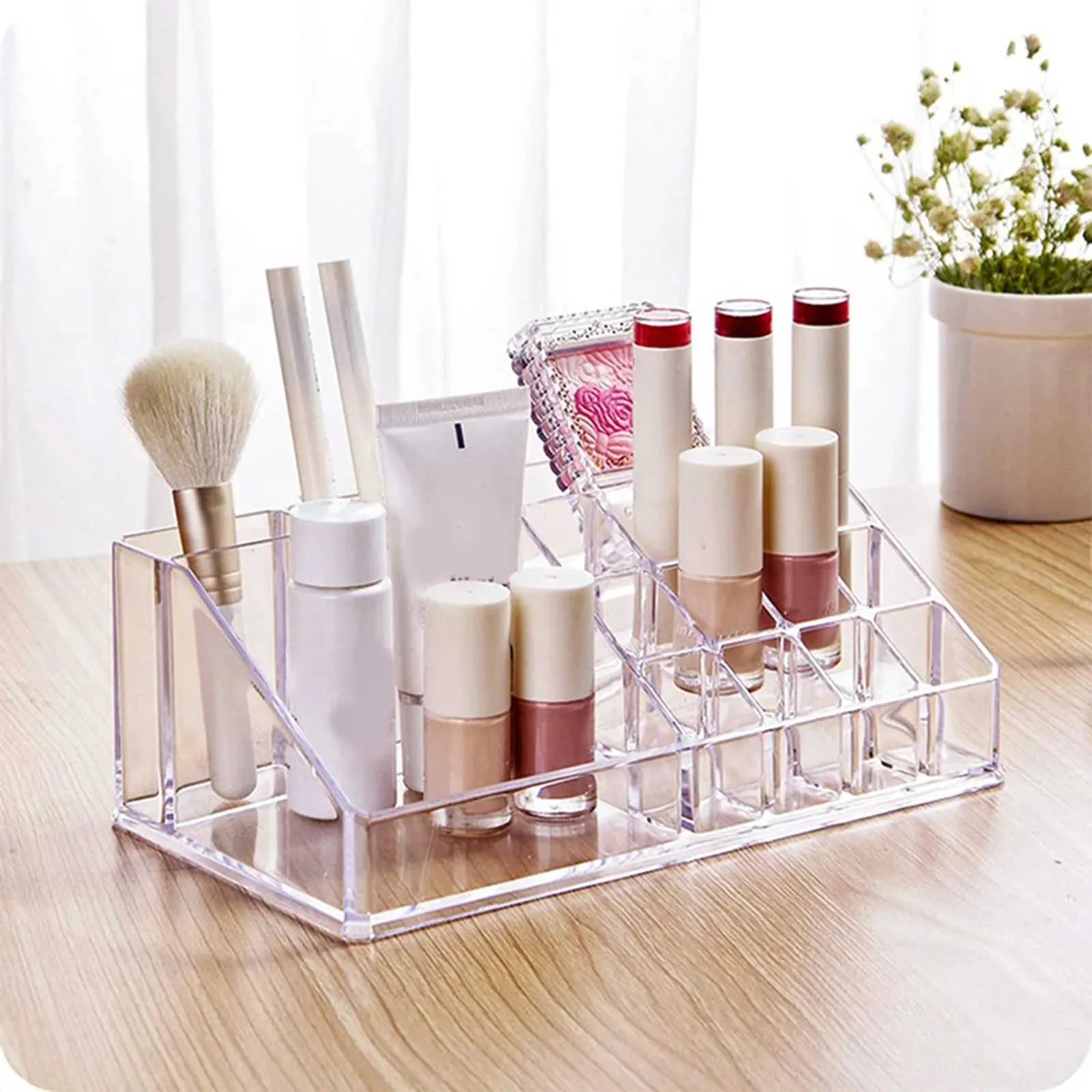 Organisateur de l'organisateur cosmétique 16 Décoration spatiale pour vanité Rack de stockage du porte-rouge à lèvres Couleur lèvre Q240429