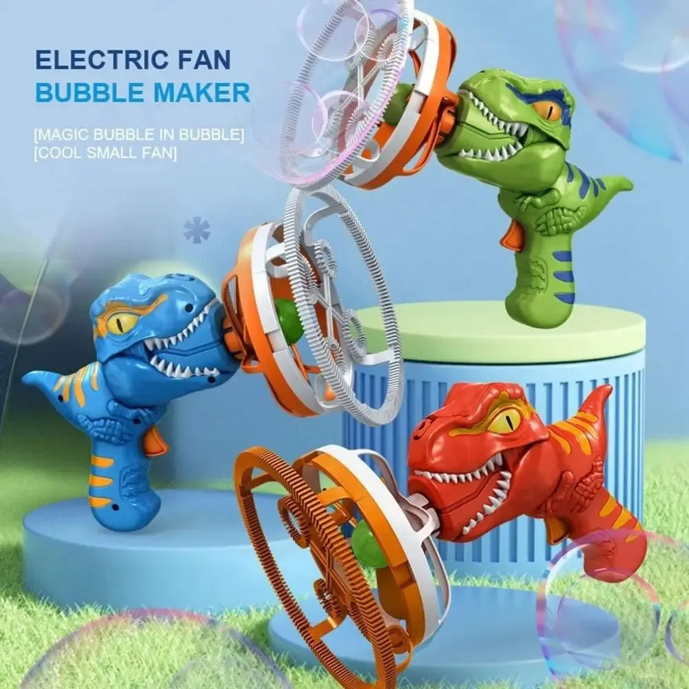 Fan Dinosaur Bubble Machine Auto Bubble Machine Electric Dinosaur Bubble Machine Fun Bubbles in Bubble Maker Kids Bubble 240418