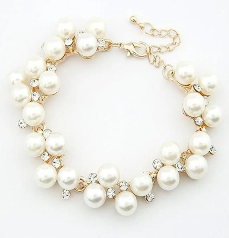 Bracletti femminili progettano fascino lussuoso cristallo zircone cubico zircone simulato perle perle bracciale per donne bracciali gioielli