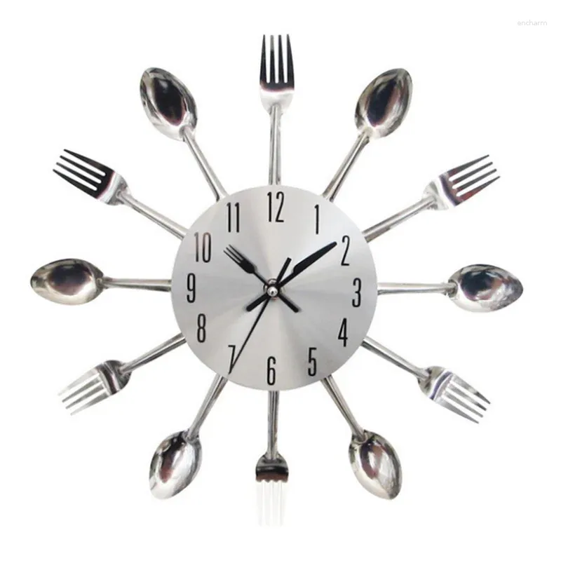 Orologi da parete 1 set Creative Clock Kitchen Restaurant Knife Fork Silent 12 pollici Accessori per la casa