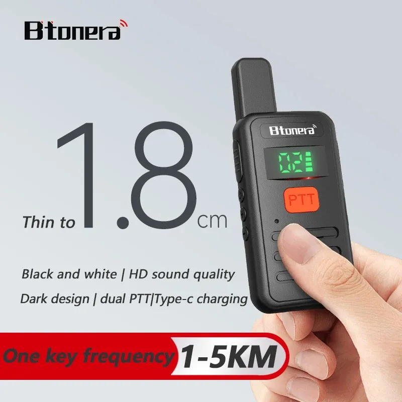 Btonera T1 Mini Walkie Talkie PMR 446 Professional Walkie Talkies Largo Alcance Mini Radio Wolkie Tokie Walkies de Largo Alcance 240430