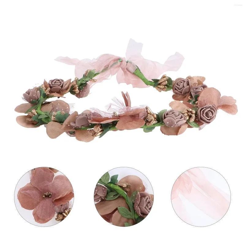 Decoratieve bloemen Bruid headpieces Bruiloft Flower Hoofdband Haar Bloemkrans Garland Crown Seaside Resort Party Accessoires