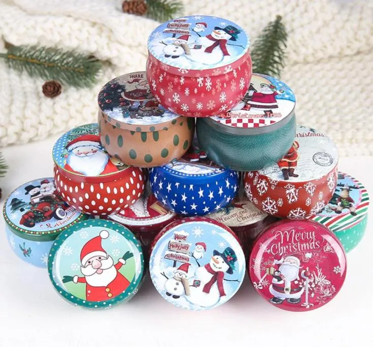 12pcs Christmas Candy Cans Box Box Gift Storage Box Biscuit Biscuit Iron Can Christmas Cookie Gift Tins 2010064916005