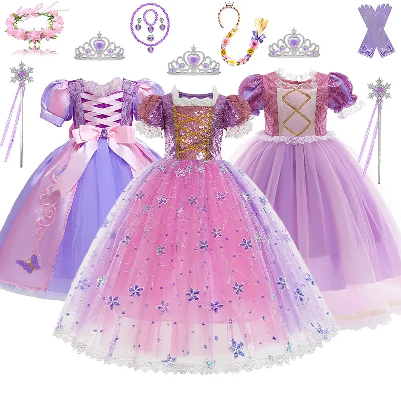 Sukienka Roszpunki Kostium księżniczki do dziewczynki Cosplay Stroj