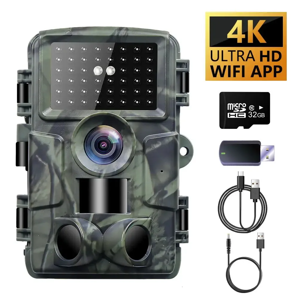 Ondersteuning App PR4000 WiFi Hunting Trail Camera met GPS 60MP 4K Resolution Garden voor dierobservatie Farm Monitoring 240423