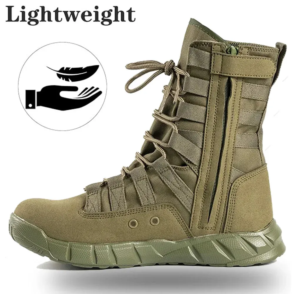 High Top Combat Boots Green Desert Brown Boot Lightweight Training Boots vandringsstövlar Militärman Taktiska stövlar BOTA MASCULINA 240420