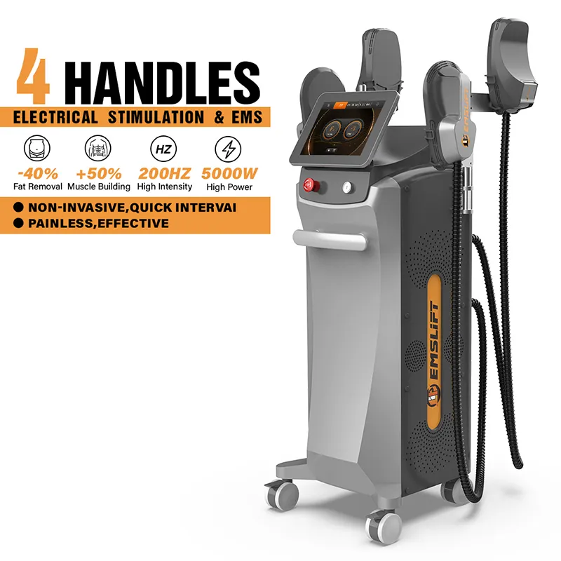 Equipamento de construção muscular HIEMT Body Sculpt Muscle Build Slimming Skining Machine Salon Beauty Use 5000W Big Power EMS Eletromagnético Estimulação