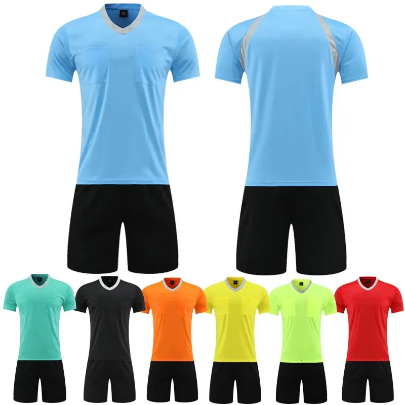 Customized Name Number Men Referee Uniforms Soccer Football Jerseys Shorts Shirts Suit Thailand Clothes Judge Sportswear240417