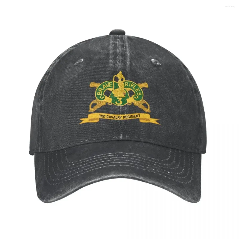 Ball Caps Army - 3rd Cavalry Regiment w Br ruban Cowboy Hat Snap Back Women's Men's