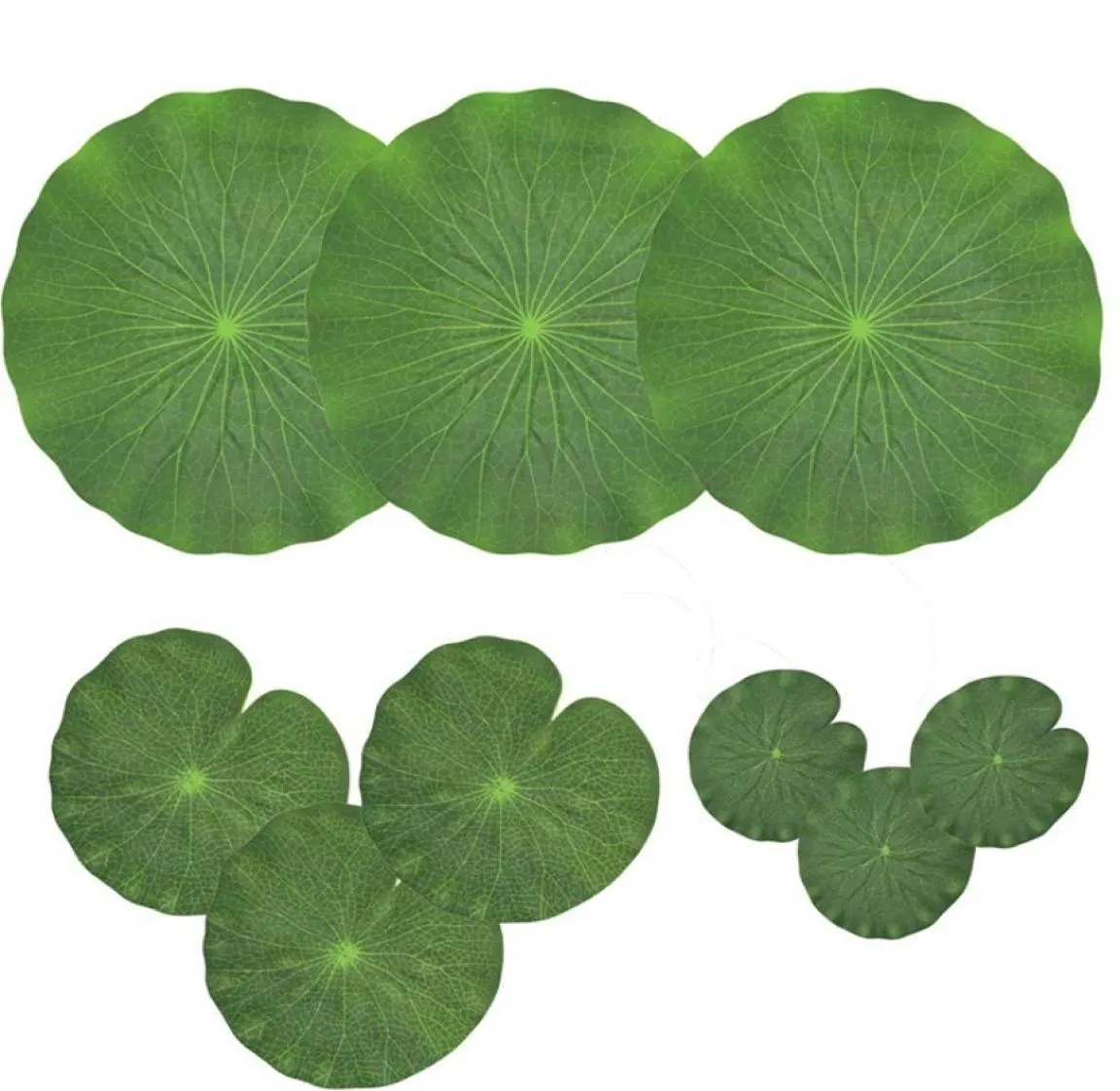 Pacchetto di 9 foglie di loto in schiuma mobile artificiale Ornamenti del giglio verde perfetto per il patio koi stagno piscina acquarium1921287