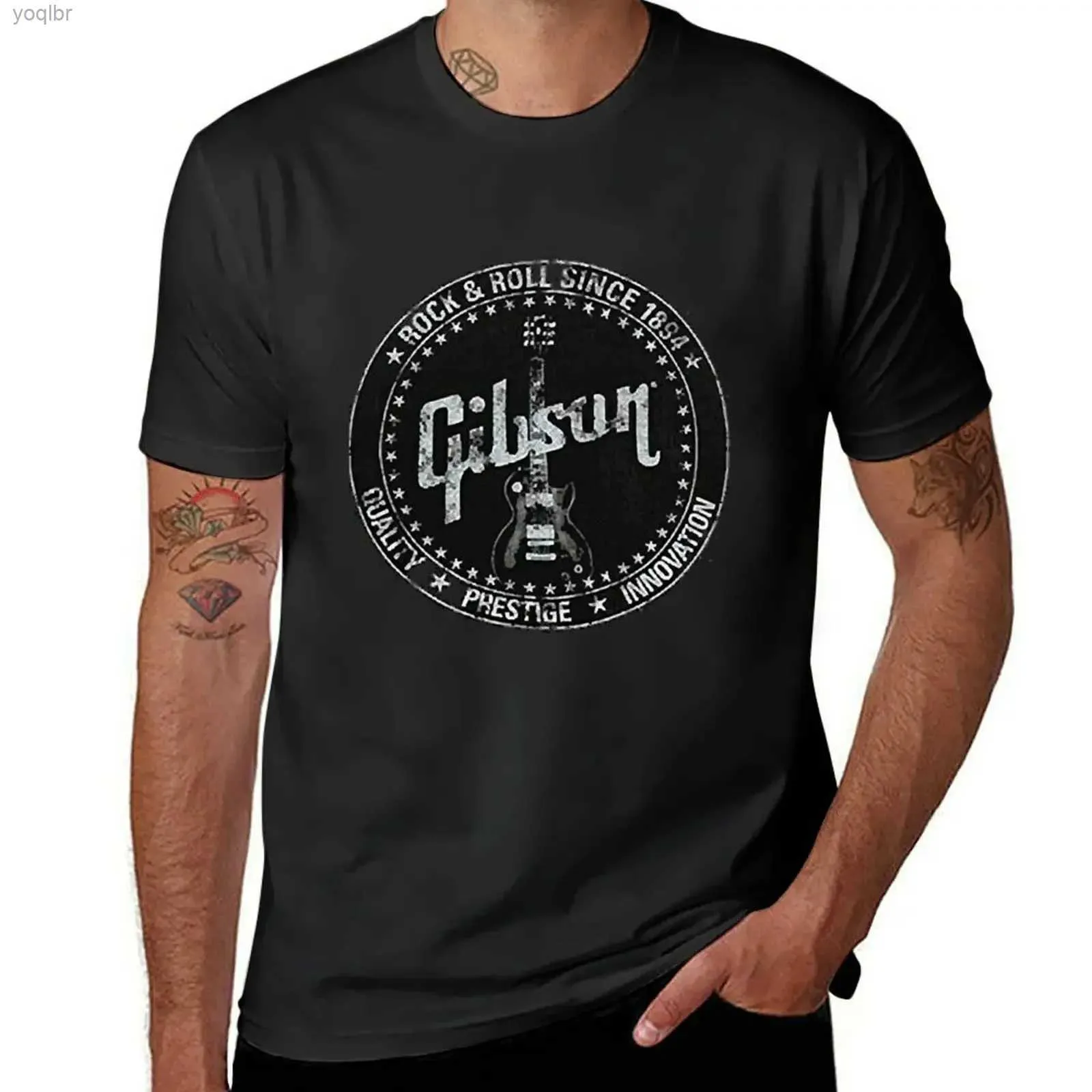 T-shirts masculins T-shirt en détresse Gibson Vêtements esthétiques personnalisés T-shirtl2405