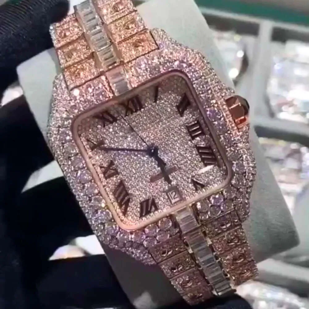 Beste kwaliteit Hip Hop Aangepaste ijs uit Moissanite voor mannen VVS Diamond Watch Gift