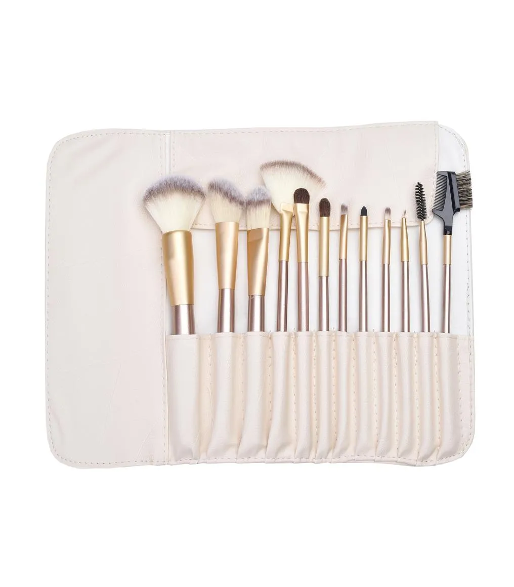 Novo conjunto de escovas de escova de maquiagem 12pcs Soft Synthetic Professional Cosmético Fundação de Maquiagem Poveses de Eyeliner Poeliner Kits4770615