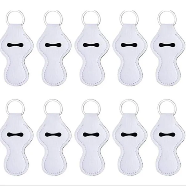 10pcs Party Favor Sublimation DIY Białe puste neopren długie paski Chapstick Holder Keychain8054007