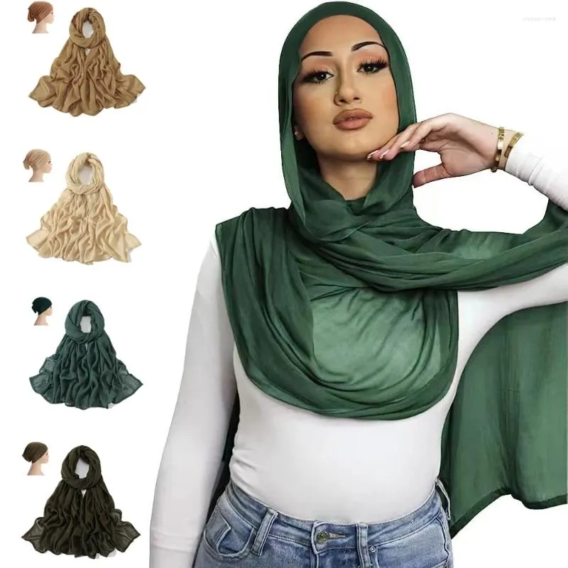 Vêtements ethniques Hijab avec une casquette assortie ci-jointe Viscose Rayon Headscarf de haute qualité Islam musulman ensembles de mode voile